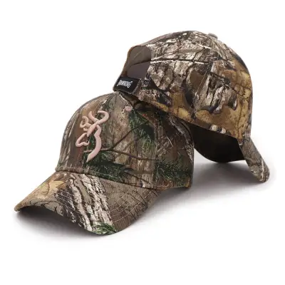 Trendy Embroidery Camouflage Pattern Cotton Cap