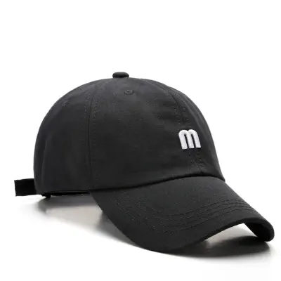 Simple Letter Embroidery Solid Color Cap