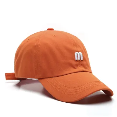 Simple Letter Embroidery Solid Color Cap