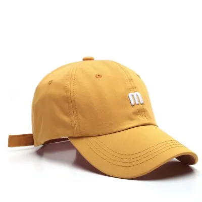 Simple Letter Embroidery Solid Color Cap