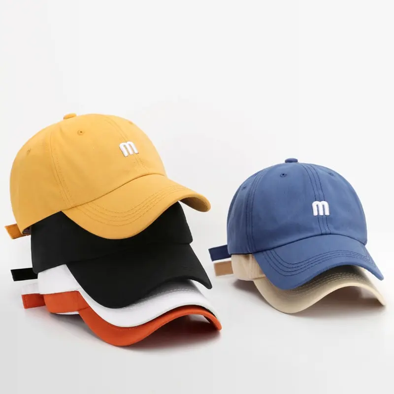 Simple Letter Embroidery Solid Color Cap