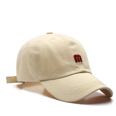 Simple Letter Embroidery Solid Color Cap
