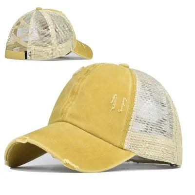 Retro Hole Design Cotton Mesh Cap