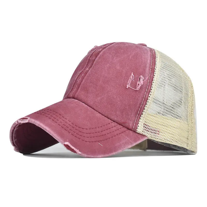Retro Hole Design Cotton Mesh Cap
