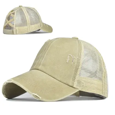 Retro Hole Design Cotton Mesh Cap
