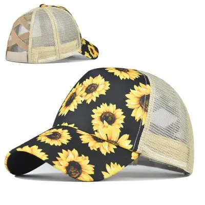 Retro Hole Design Mesh Peaked Cap Cotton Hat