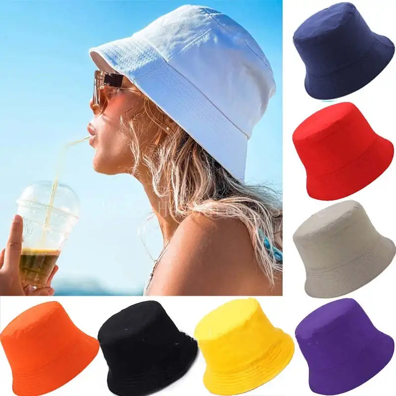 Simple Solid Color Breathable Cotton Bucket Hat