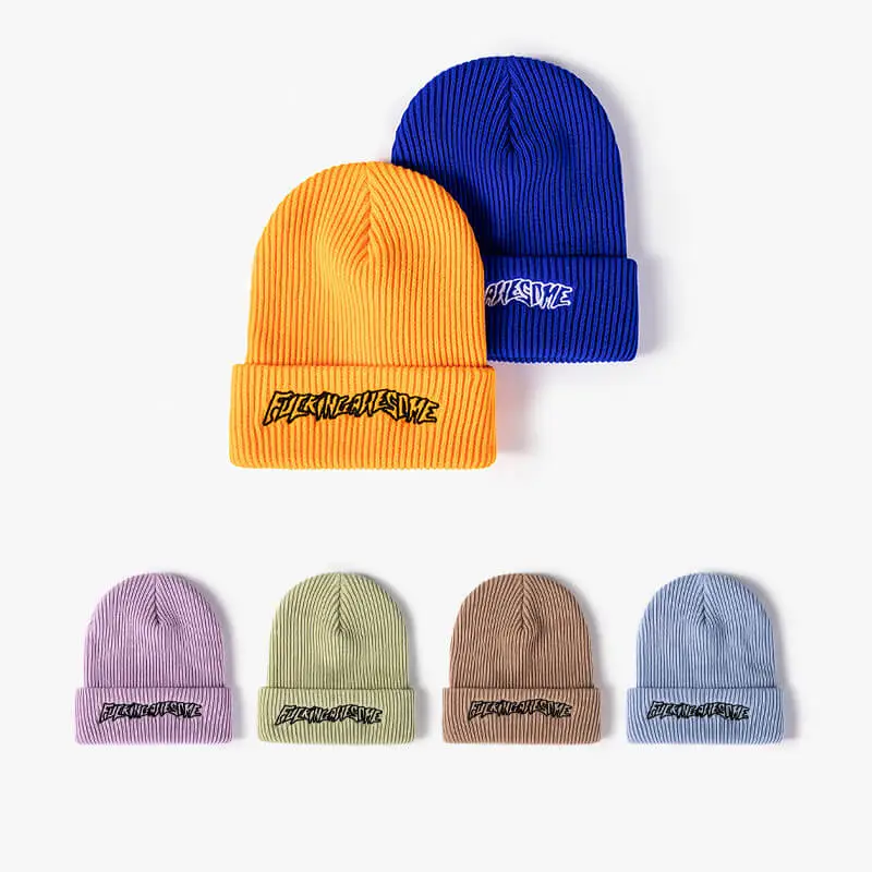 Fashion Letter Embroidery Design Acrylic Beanie