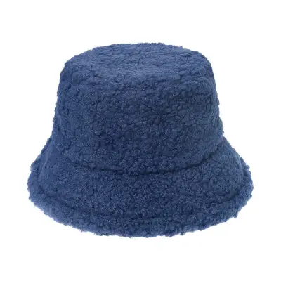 Casual Solid Color Plush Lambswool Bucket Hat Unisex