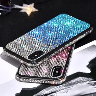 Creative Gradient Color Rhinestone iPhone Case