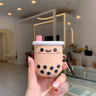Cute Drink Pattern Design Silicone Clamshell AirPods Protective Case