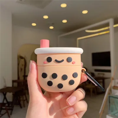 Cute Drink Pattern Design Silicone Clamshell AirPods Protective Case