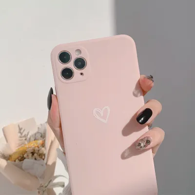 Heart Pattern Scrub TPU Back Cover Phone Case Simple