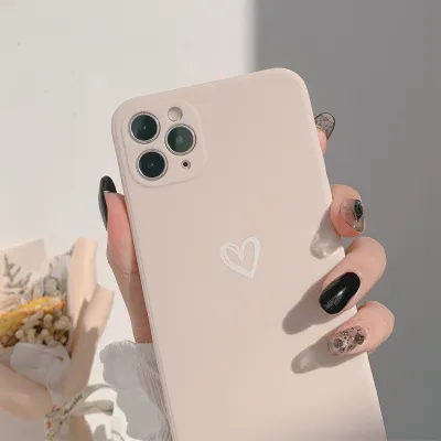 Heart Pattern Scrub TPU Back Cover Phone Case Simple