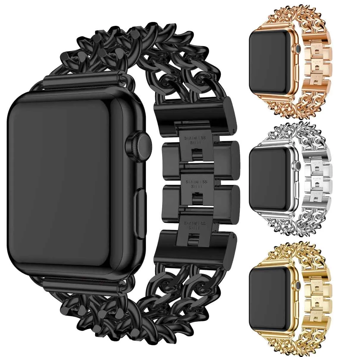 Apple Watch Unique Solid Color Metal Stainless Steel Watch Band