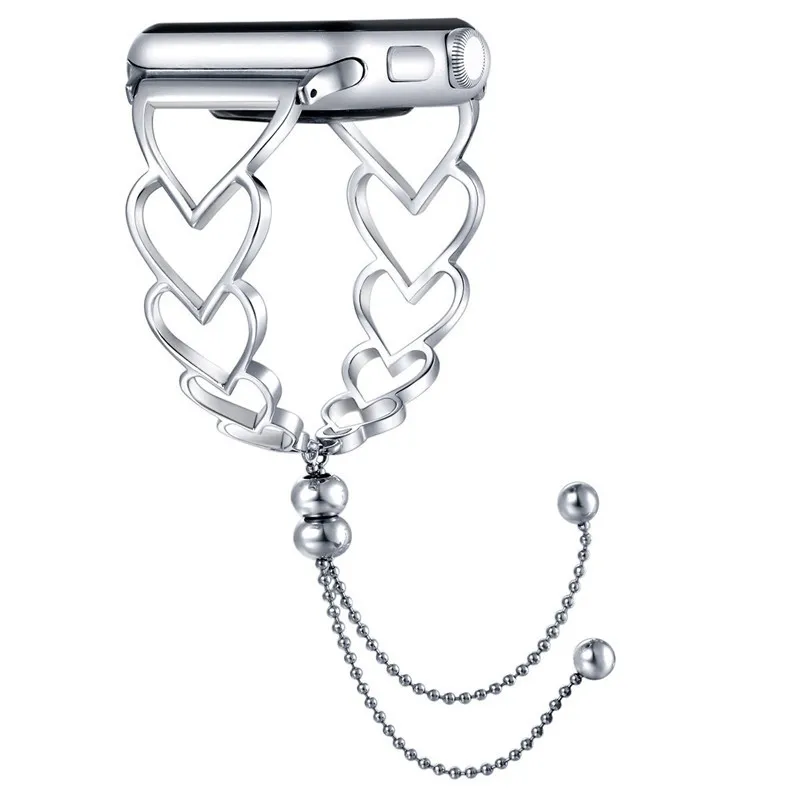 Hollow Out Heart Shaped Stainless Steel Apple Watch Band