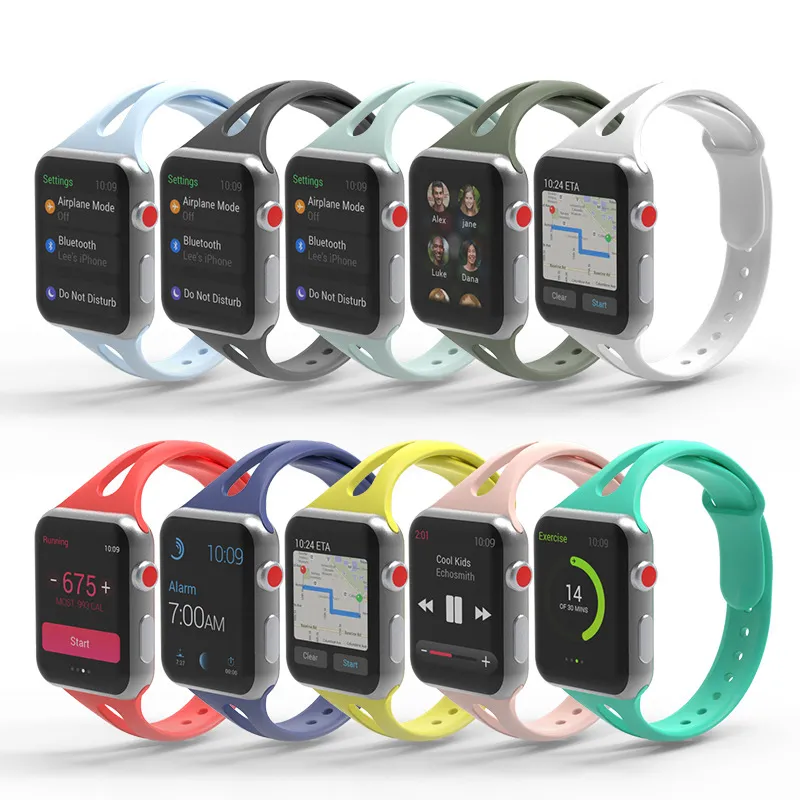 Apple Watch Fashion Solid Color Silicone Watch Band