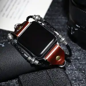 Apple Watch Fashion Multilayer Genuine Leather Alloy Watch Band