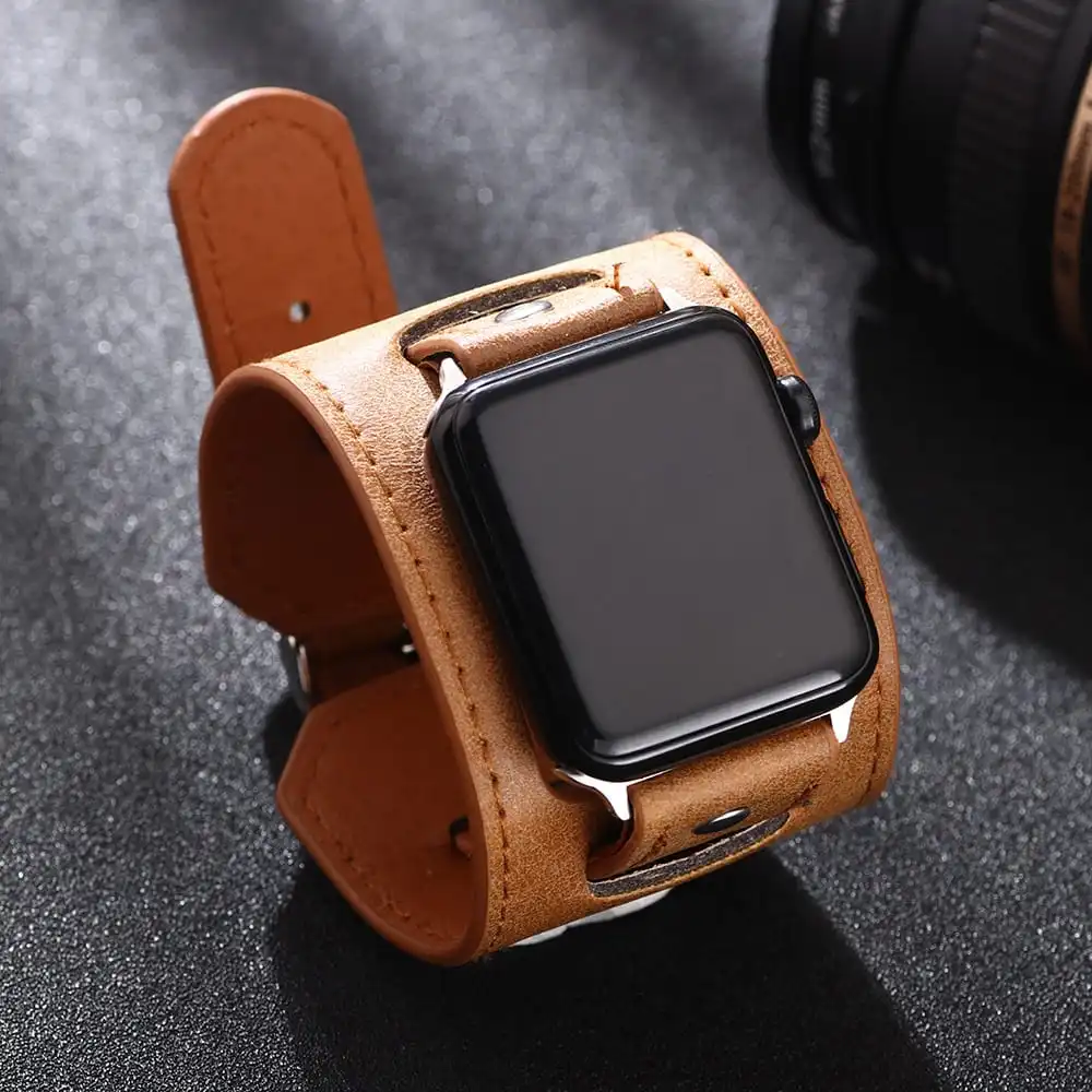 Apple Watch Fashion Combination PU Watch Band Simple Unisex Geometric