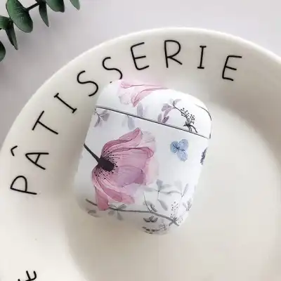 Fashion Flower Pattern Porcelain Clamshell AirPods Case