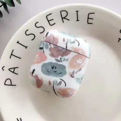 Fashion Flower Pattern Porcelain Clamshell AirPods Case