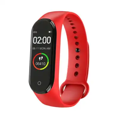 M4 Compact Touch Screen Multifunctional Solid Color Smart Watch with Silicone Band