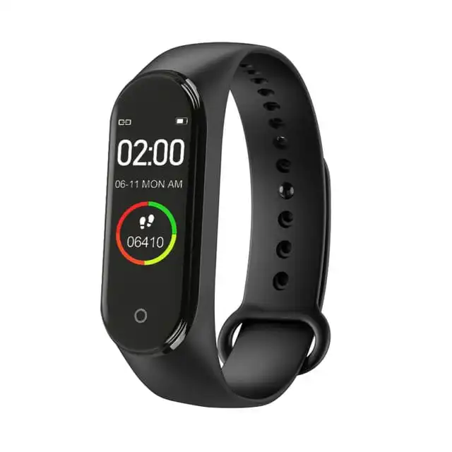 M4 Compact Touch Screen Multifunctional Solid Color Smart Watch with Silicone Band