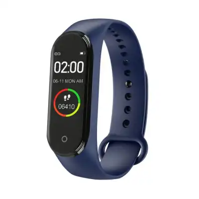 M4 Compact Touch Screen Multifunctional Solid Color Smart Watch with Silicone Band
