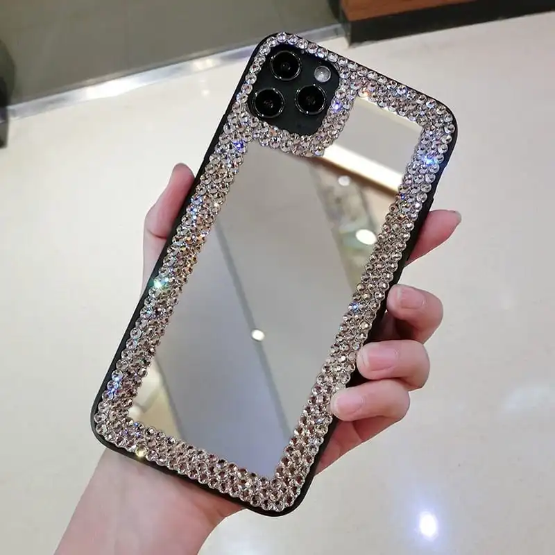 Fashion Mirror Design Rhinestone Phone Case
