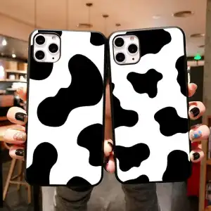Fashion Cow Print Silicone Back Cover Phone Case
