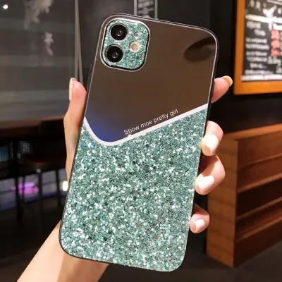 Fashion Mirror Design Shiny Sequins Decor Phone Case