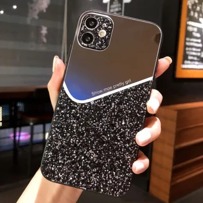 Fashion Mirror Design Shiny Sequins Decor Phone Case
