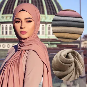 Trendy Women Muslim Hijab Scarf Rectangle Lengthen Blended