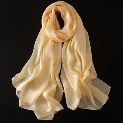Women Summer Solid Color Silk Shawl Scarves 90*180cm