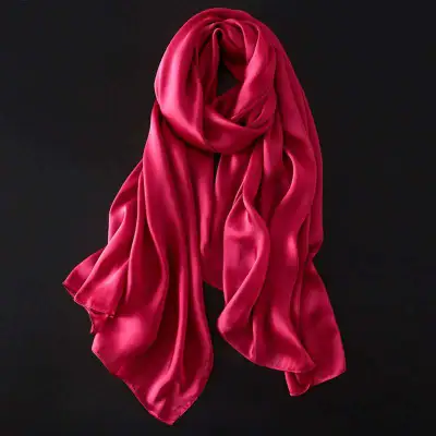 Women Summer Solid Color Silk Shawl Scarves 90*180cm