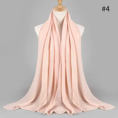 Women's Fashion Twill Pleated Hijab Scarf Retro Ethnic Style