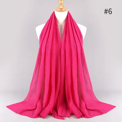 Women's Fashion Twill Pleated Hijab Scarf Retro Ethnic Style