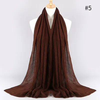 Women's Fashion Twill Pleated Hijab Scarf Retro Ethnic Style
