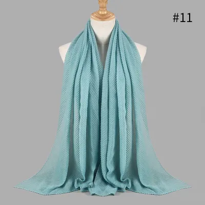 Women's Fashion Twill Pleated Hijab Scarf Retro Ethnic Style