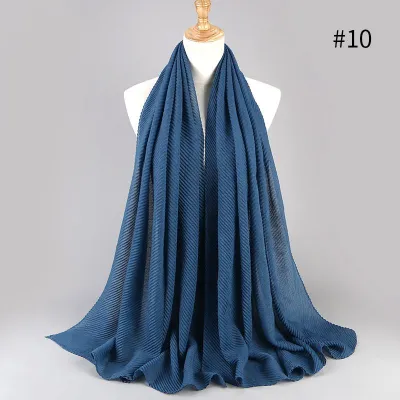 Women's Fashion Twill Pleated Hijab Scarf Retro Ethnic Style