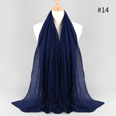 Women's Fashion Twill Pleated Hijab Scarf Retro Ethnic Style