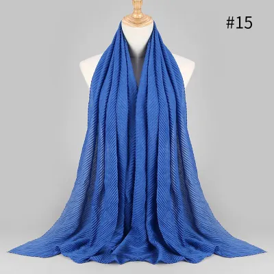 Women's Fashion Twill Pleated Hijab Scarf Retro Ethnic Style