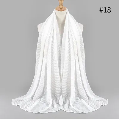 Women's Fashion Twill Pleated Hijab Scarf Retro Ethnic Style