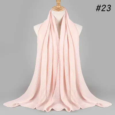 Women's Fashion Twill Pleated Hijab Scarf Retro Ethnic Style