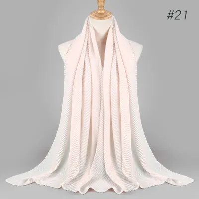 Women's Fashion Twill Pleated Hijab Scarf Retro Ethnic Style