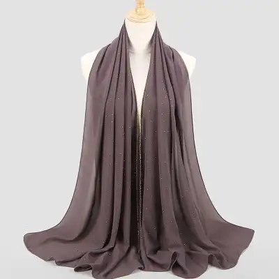 Women's Rhinestone Hijab Scarves 70*180cm Polyester