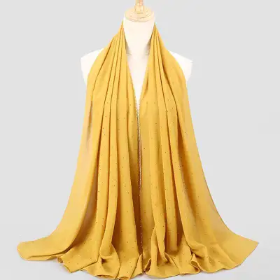 Women's Rhinestone Hijab Scarves 70*180cm Polyester