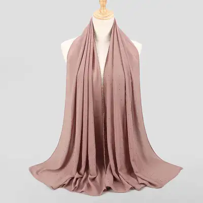 Women's Rhinestone Hijab Scarves 70*180cm Polyester