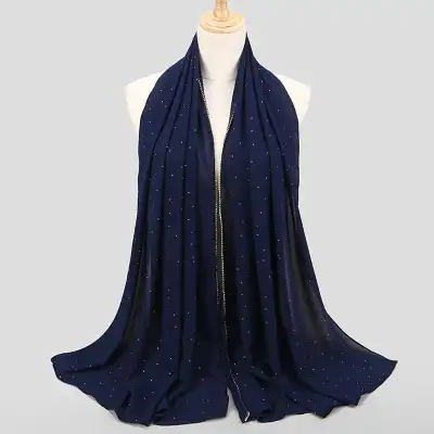 Women's Rhinestone Hijab Scarves 70*180cm Polyester