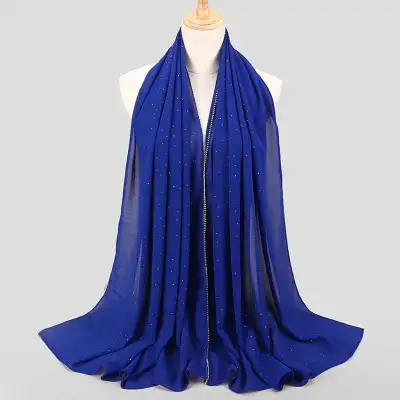 Women's Rhinestone Hijab Scarves 70*180cm Polyester